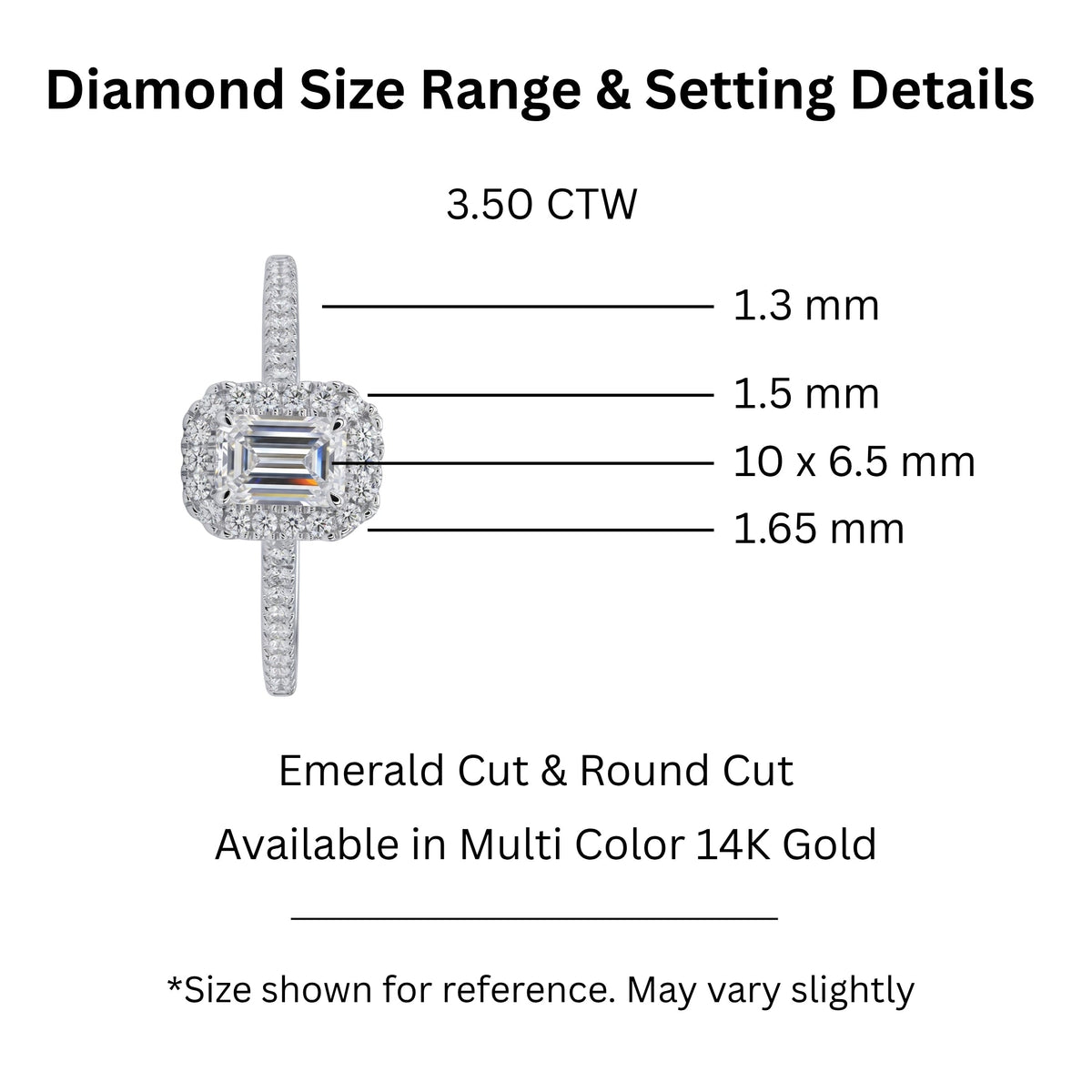 Lab-Grown Diamond Emerald-Cut Halo Engagement Ring in 14K White Gold or 14K Yellow Gold