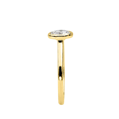 1 to 6 ct. T.W. Lab-Grown Diamond Round Cut Solitaire Bezel Engagement Ring in 14K White Gold or 14K Yellow Gold