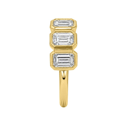 3 ct. T.W. Lab-Grown Diamond Emerald-Cut Five-Stone Wedding Ring in 14K White Gold or 14K Yellow Gold