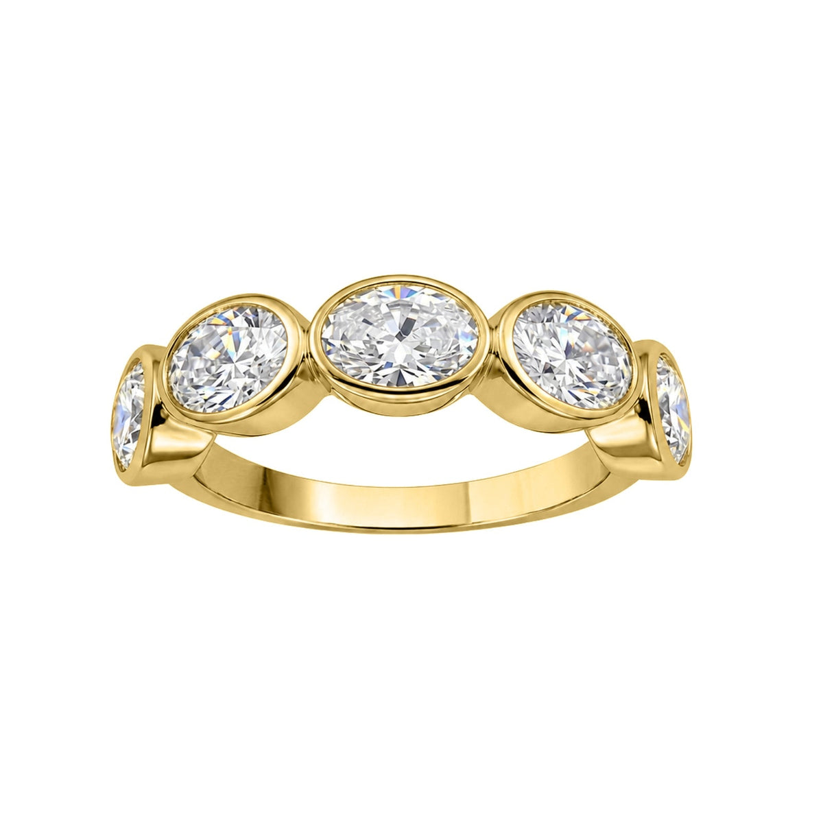 3 ct. T.W. Lab-Grown Diamond Oval Five-Stone Wedding Ring in 14K White Gold or 14K Yellow Gold