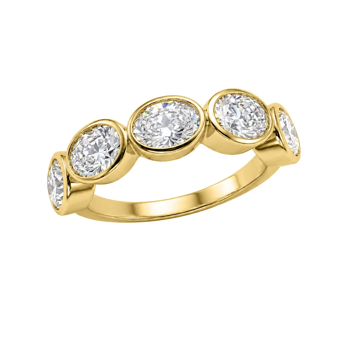 3 ct. T.W. Lab-Grown Diamond Oval Five-Stone Wedding Ring in 14K White Gold or 14K Yellow Gold