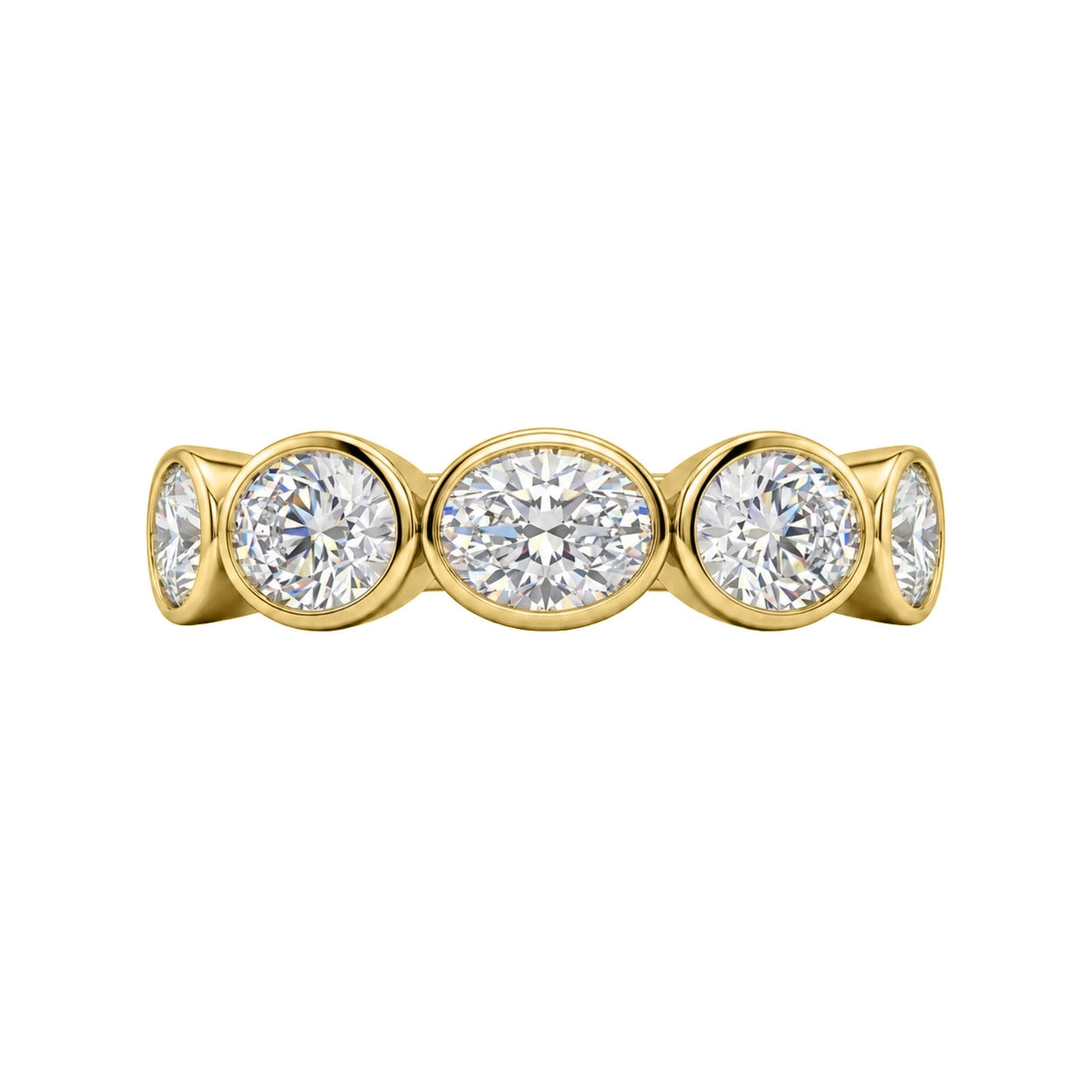 3 ct. T.W. Lab-Grown Diamond Oval Five-Stone Wedding Ring in 14K White Gold or 14K Yellow Gold