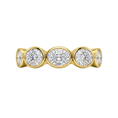 3 ct. T.W. Lab-Grown Diamond Oval Five-Stone Wedding Ring in 14K White Gold or 14K Yellow Gold