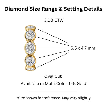 3 ct. T.W. Lab-Grown Diamond Oval Five-Stone Wedding Ring in 14K White Gold or 14K Yellow Gold