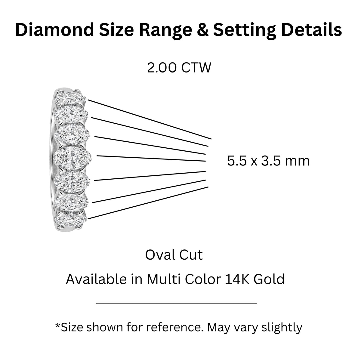 Lab-Grown Diamond Oval Seven-Stone Wedding Ring in 14K White Gold or 14K Yellow Gold