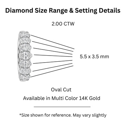 Lab-Grown Diamond Oval Seven-Stone Wedding Ring in 14K White Gold or 14K Yellow Gold