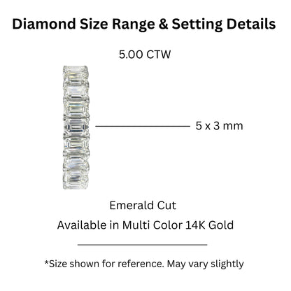 Lab-Grown Diamond Emerald-Cut Eternity Wedding Ring in 14K White Gold or 14K Yellow Gold