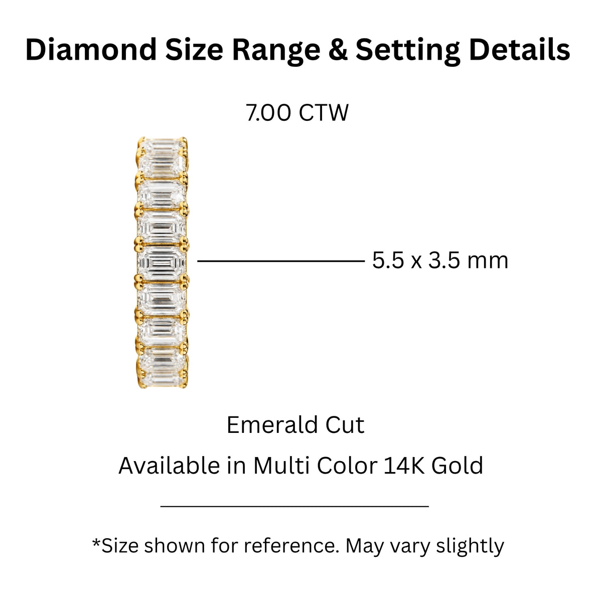 Lab-Grown Diamond Emerald-Cut Eternity Wedding Ring in 14K White Gold or 14K Yellow Gold