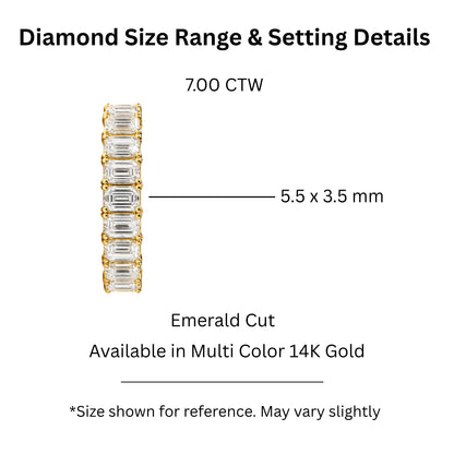 Lab-Grown Diamond Emerald-Cut Eternity Wedding Ring in 14K White Gold or 14K Yellow Gold