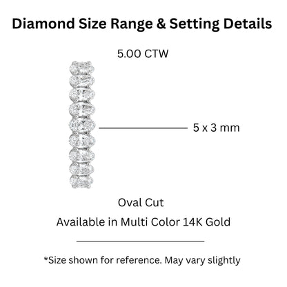 Lab-Grown Diamond Oval Eternity Wedding Ring in 14K White Gold or 14K Yellow Gold