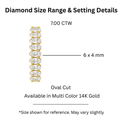 Lab-Grown Diamond Oval Eternity Wedding Ring in 14K White Gold or 14K Yellow Gold