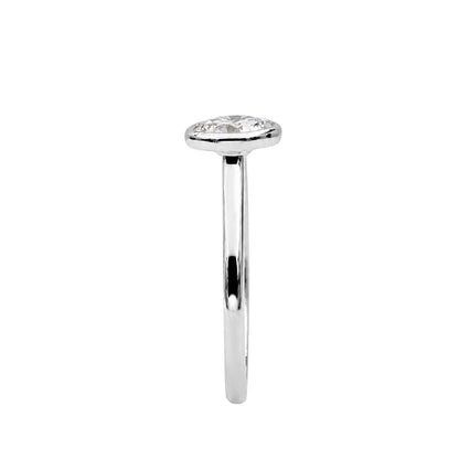 1 to 6 ct. T.W. Lab-Grown Diamond Round Cut Solitaire Bezel Engagement Ring in 14K White Gold or 14K Yellow Gold