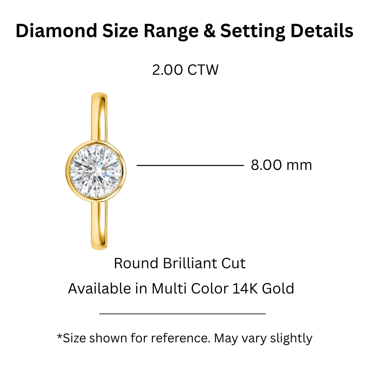 1 to 6 ct. T.W. Lab-Grown Diamond Round Cut Solitaire Bezel Engagement Ring in 14K White Gold or 14K Yellow Gold