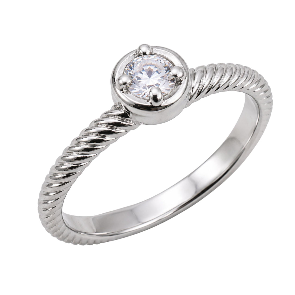 0.15 ct. T.W. Lab-Grown Diamond Round Bezel Engagement Ring in 14K White Gold or 14K Yellow Gold