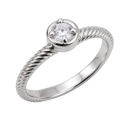 0.15 ct. T.W. Lab-Grown Diamond Round Bezel Engagement Ring in 14K White Gold or 14K Yellow Gold