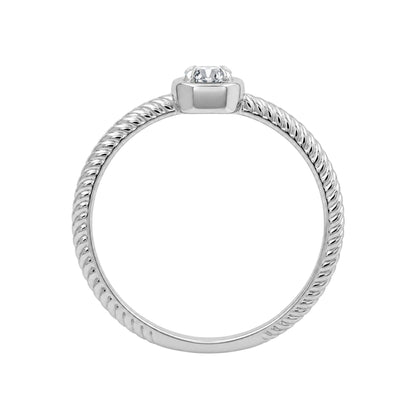 0.15 ct. T.W. Lab-Grown Diamond Round Bezel Engagement Ring in 14K White Gold or 14K Yellow Gold