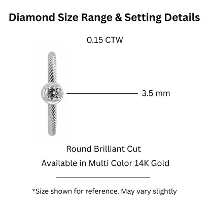 0.15 ct. T.W. Lab-Grown Diamond Round Bezel Engagement Ring in 14K White Gold or 14K Yellow Gold
