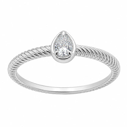 0.2 ct. T.W. Lab-Grown Diamond Pear Bezel Engagement Ring in 14K White Gold or 14K Yellow Gold