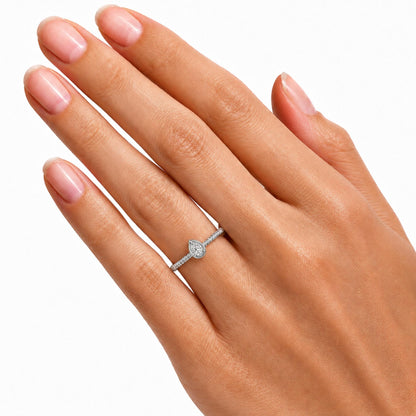 0.2 ct. T.W. Lab-Grown Diamond Pear Bezel Engagement Ring in 14K White Gold or 14K Yellow Gold