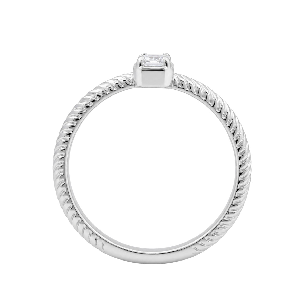 0.2 ct. T.W. Lab-Grown Diamond Emerald-Cut Bezel Engagement Ring in 14K White Gold or 14K Yellow Gold