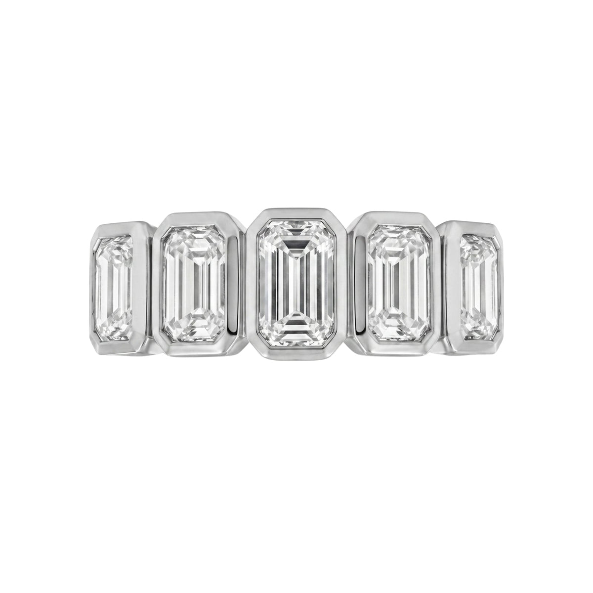 3 ct. T.W. Lab-Grown Diamond Emerald-Cut Five-Stone Wedding Ring in 14K White Gold or 14K Yellow Gold
