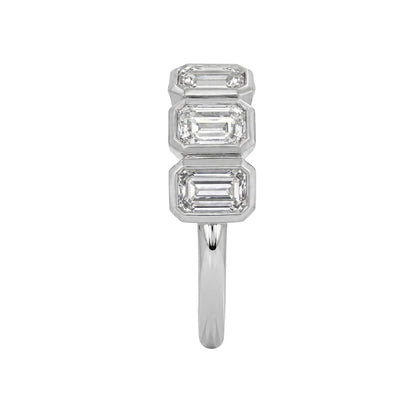 3 ct. T.W. Lab-Grown Diamond Emerald-Cut Five-Stone Wedding Ring in 14K White Gold or 14K Yellow Gold
