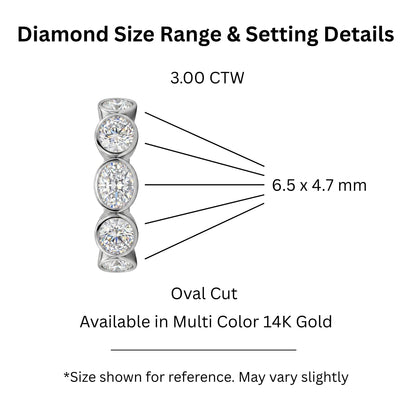 3 ct. T.W. Lab-Grown Diamond Oval Five-Stone Wedding Ring in 14K White Gold or 14K Yellow Gold