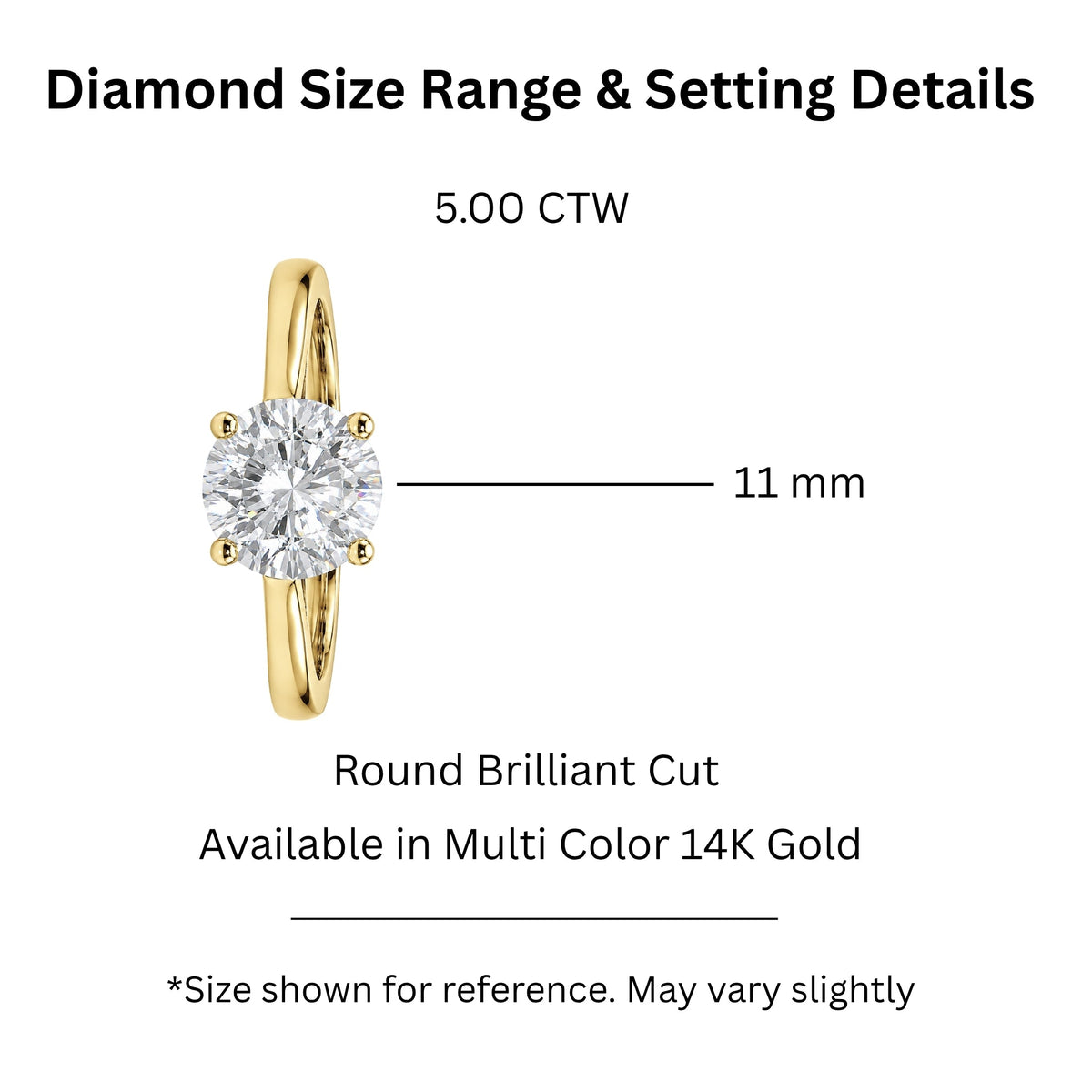 Lab-Grown Diamond Round Cut Solitaire Engagement Ring in 14K White Gold or 14K Yellow Gold