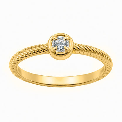 0.15 ct. T.W. Lab-Grown Diamond Round Bezel Engagement Ring in 14K White Gold or 14K Yellow Gold