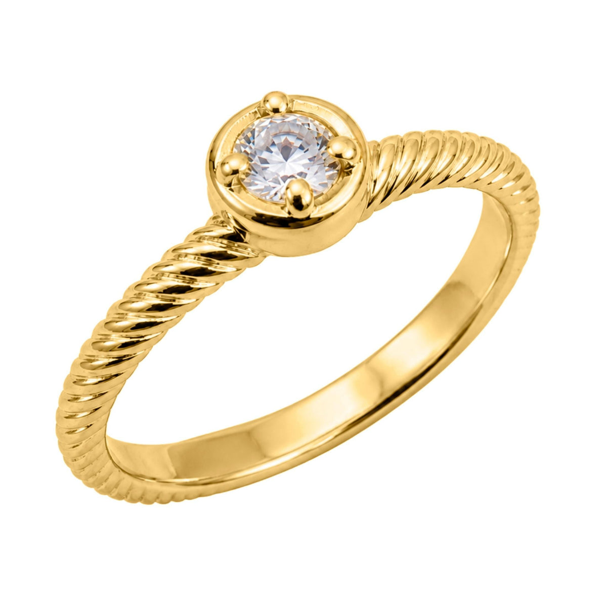 0.15 ct. T.W. Lab-Grown Diamond Round Bezel Engagement Ring in 14K White Gold or 14K Yellow Gold