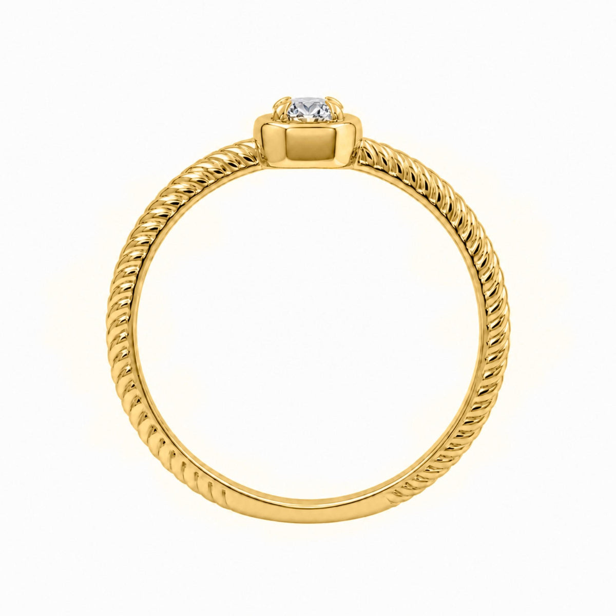 0.15 ct. T.W. Lab-Grown Diamond Round Bezel Engagement Ring in 14K White Gold or 14K Yellow Gold
