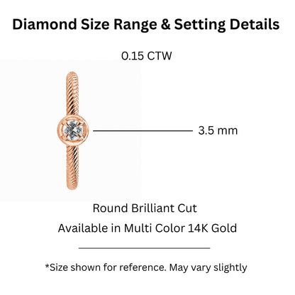 0.15 ct. T.W. Lab-Grown Diamond Round Bezel Engagement Ring in 14K White Gold or 14K Yellow Gold