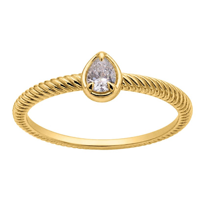 0.2 ct. T.W. Lab-Grown Diamond Pear Bezel Engagement Ring in 14K White Gold or 14K Yellow Gold