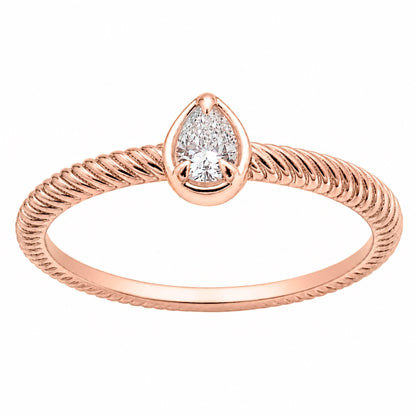 0.2 ct. T.W. Lab-Grown Diamond Pear Bezel Engagement Ring in 14K White Gold or 14K Yellow Gold
