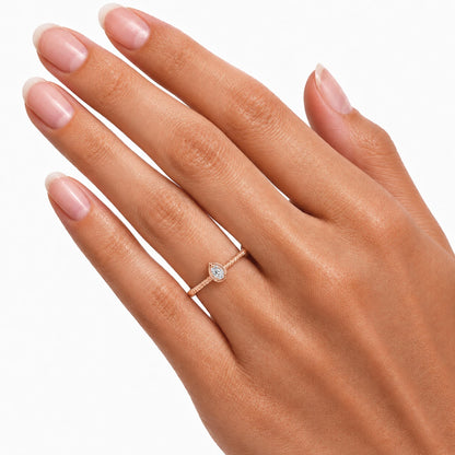 0.2 ct. T.W. Lab-Grown Diamond Pear Bezel Engagement Ring in 14K White Gold or 14K Yellow Gold