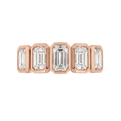 3 ct. T.W. Lab-Grown Diamond Emerald-Cut Five-Stone Wedding Ring in 14K White Gold or 14K Yellow Gold