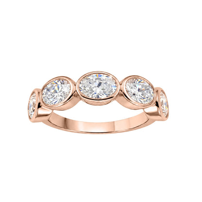 3 ct. T.W. Lab-Grown Diamond Oval Five-Stone Wedding Ring in 14K White Gold or 14K Yellow Gold