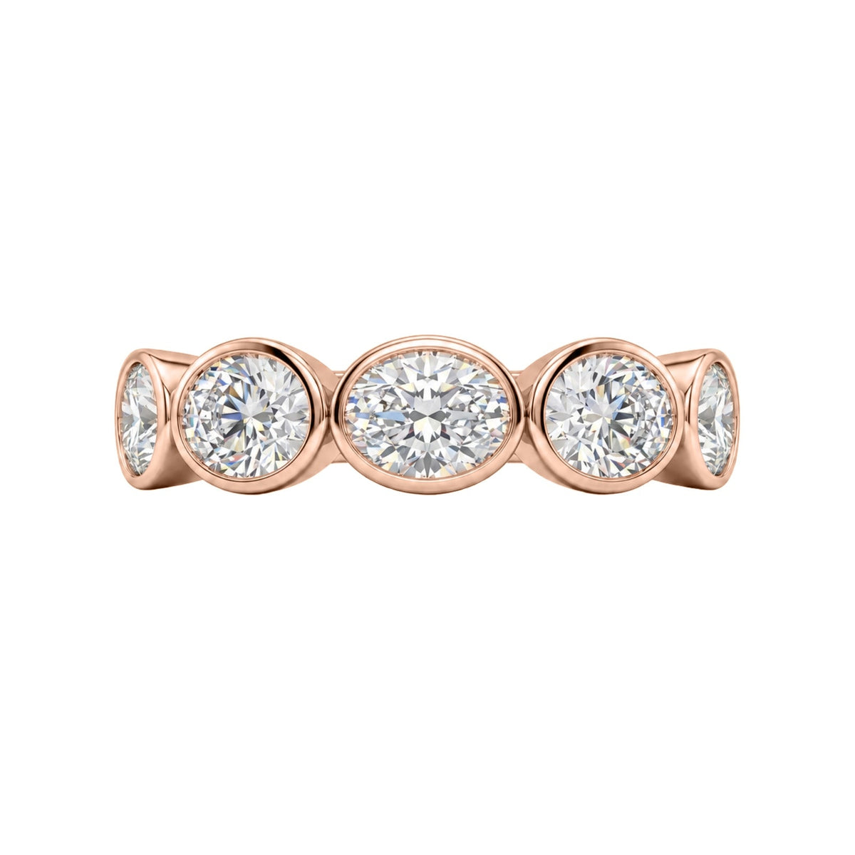 3 ct. T.W. Lab-Grown Diamond Oval Five-Stone Wedding Ring in 14K White Gold or 14K Yellow Gold
