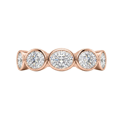 3 ct. T.W. Lab-Grown Diamond Oval Five-Stone Wedding Ring in 14K White Gold or 14K Yellow Gold