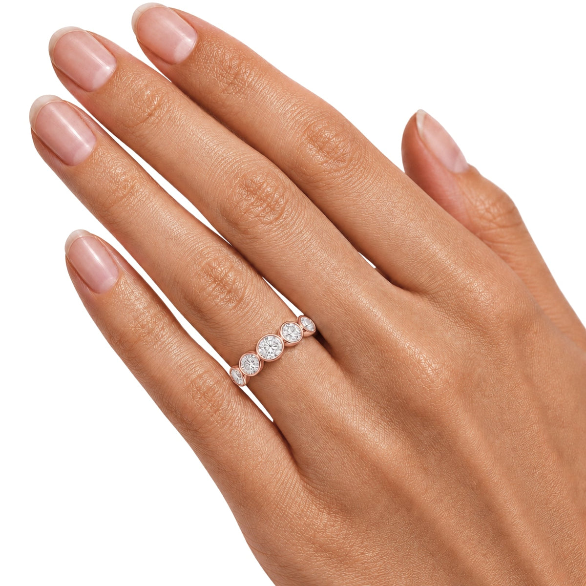 3 ct. T.W. Lab-Grown Diamond Oval Five-Stone Wedding Ring in 14K White Gold or 14K Yellow Gold
