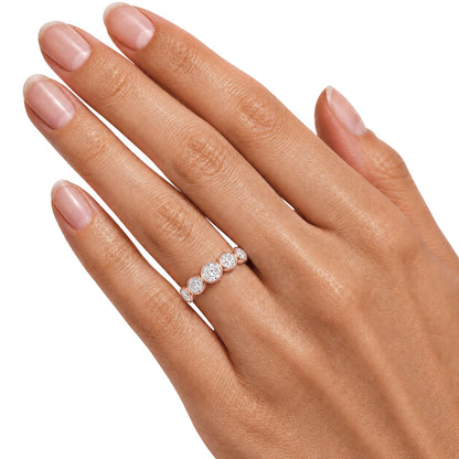 3 ct. T.W. Lab-Grown Diamond Oval Five-Stone Wedding Ring in 14K White Gold or 14K Yellow Gold