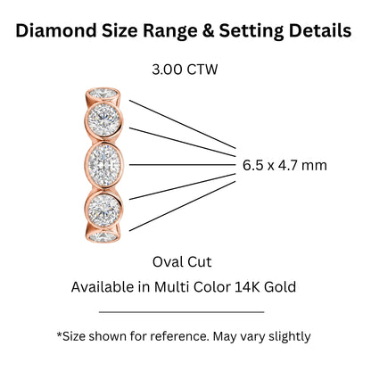 3 ct. T.W. Lab-Grown Diamond Oval Five-Stone Wedding Ring in 14K White Gold or 14K Yellow Gold