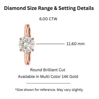Lab-Grown Diamond Round Cut Solitaire Engagement Ring in 14K White Gold or 14K Yellow Gold