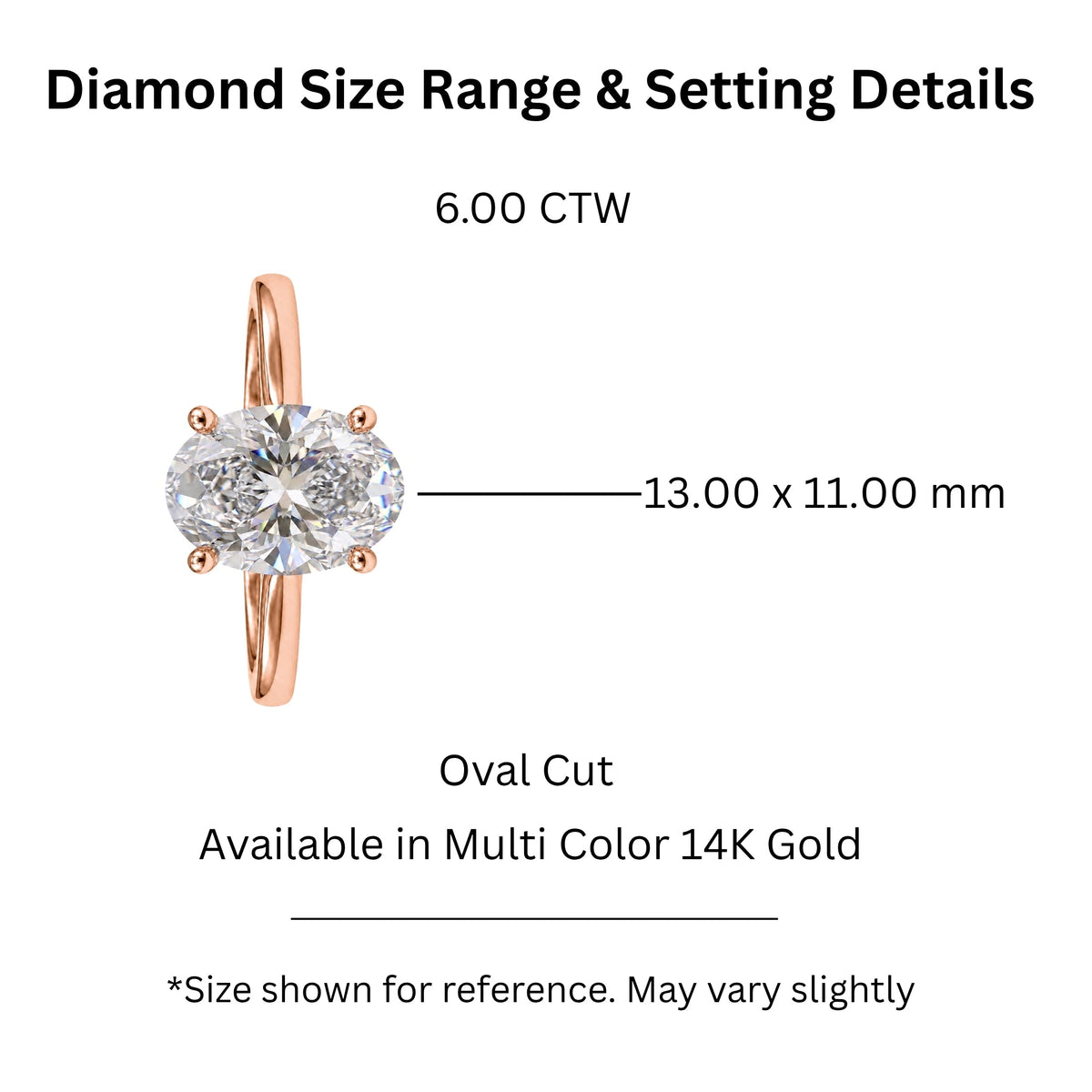 Lab-Grown Diamond Oval Cut Solitaire Engagement Ring in 14K White Gold or 14K Yellow Gold