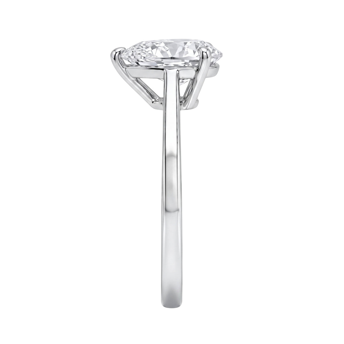 Lab-Grown Diamond Pear Cut Solitaire Engagement Ring in 14K White Gold or 14K Yellow Gold