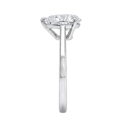 Lab-Grown Diamond Pear Cut Solitaire Engagement Ring in 14K White Gold or 14K Yellow Gold