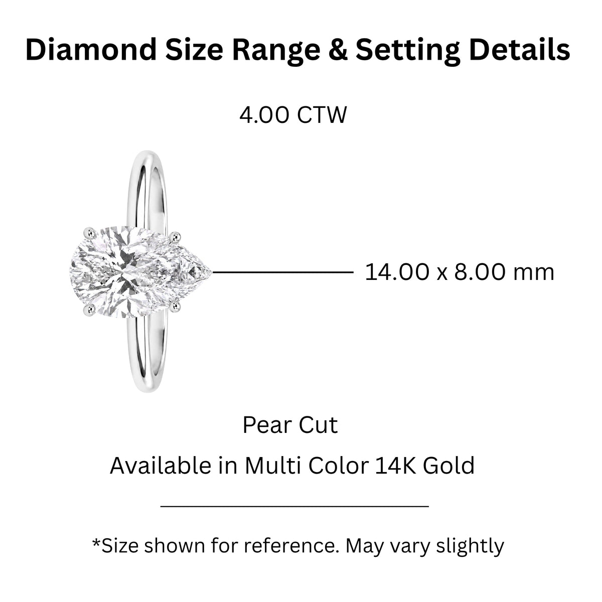 Lab-Grown Diamond Pear Cut Solitaire Engagement Ring in 14K White Gold or 14K Yellow Gold