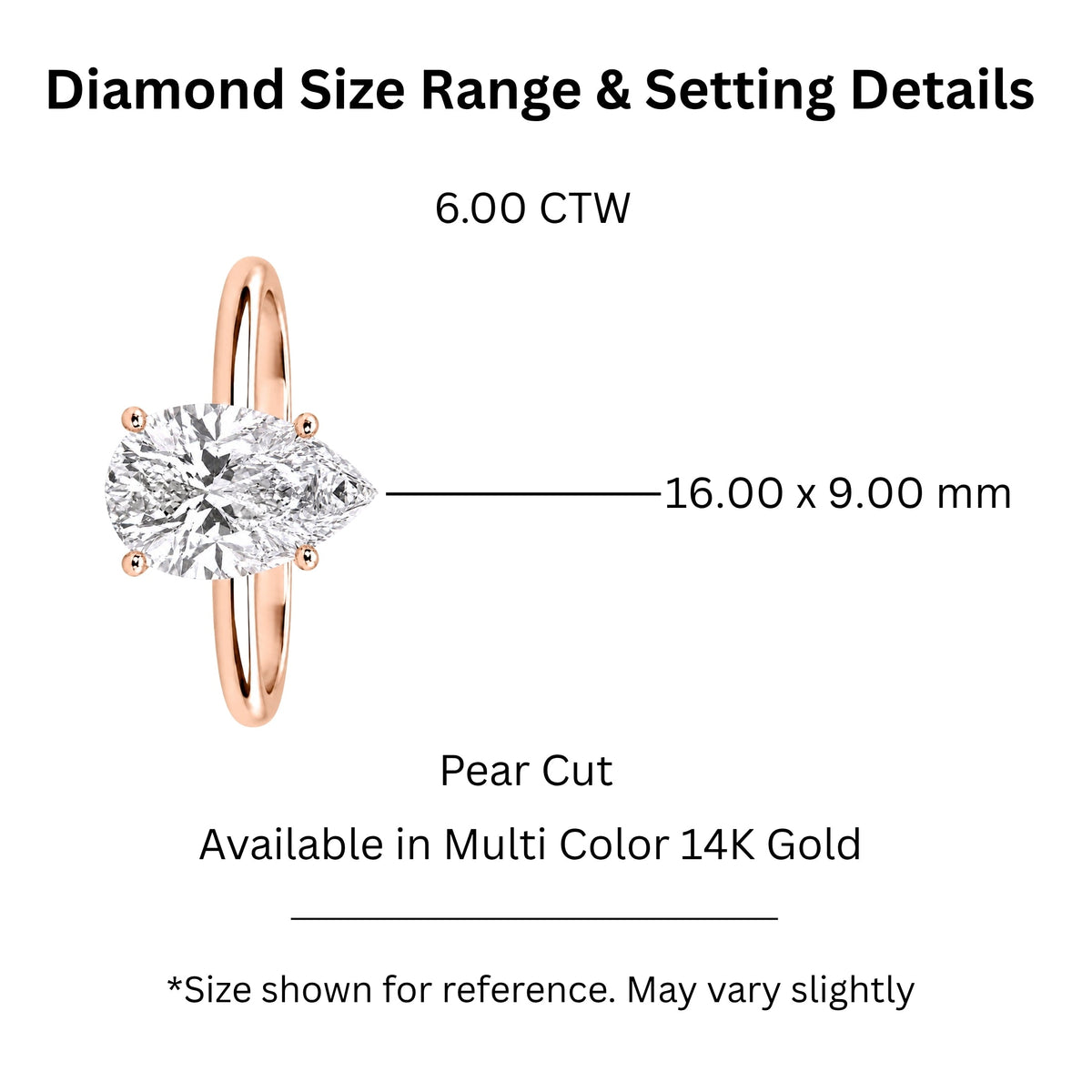 Lab-Grown Diamond Pear Cut Solitaire Engagement Ring in 14K White Gold or 14K Yellow Gold