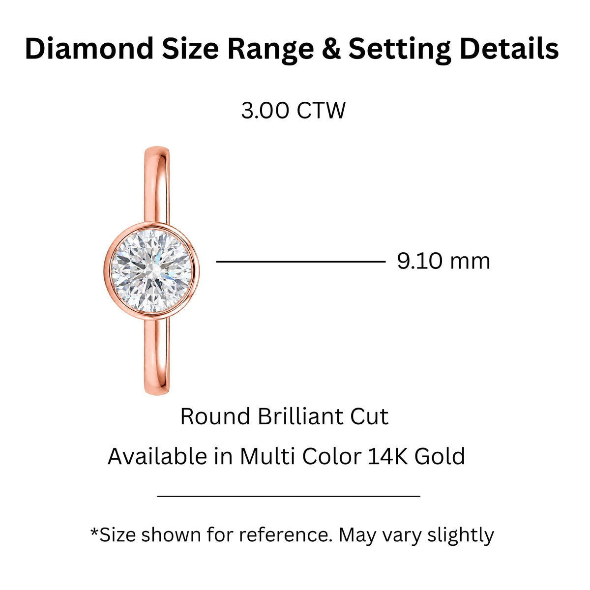 1 to 6 ct. T.W. Lab-Grown Diamond Round Cut Solitaire Bezel Engagement Ring in 14K White Gold or 14K Yellow Gold