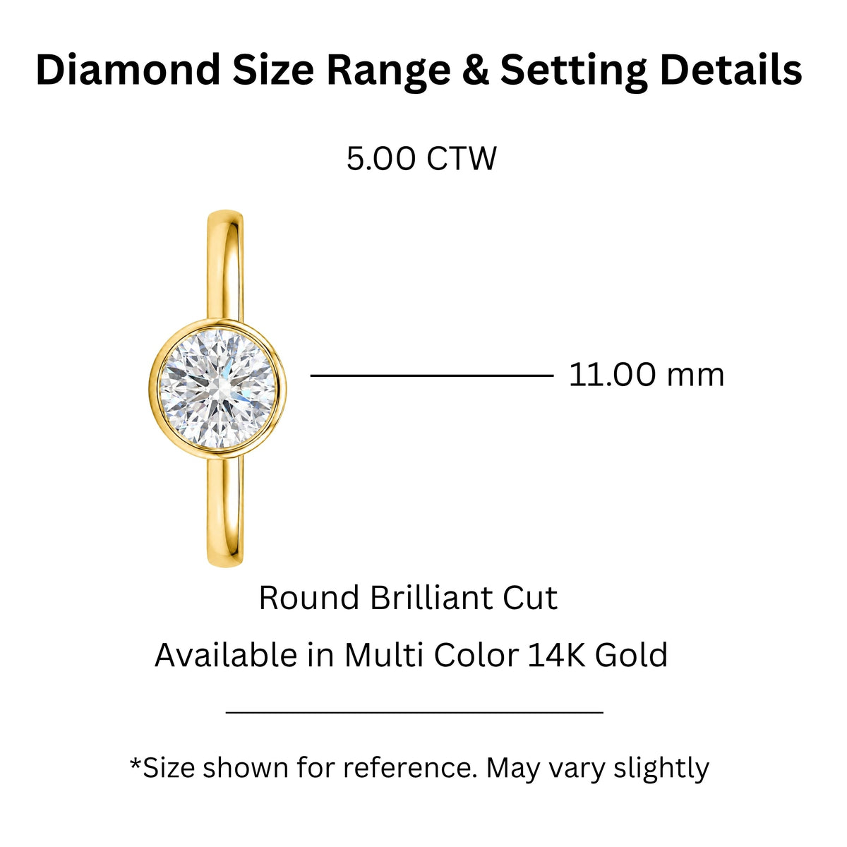 1 to 6 ct. T.W. Lab-Grown Diamond Round Cut Solitaire Bezel Engagement Ring in 14K White Gold or 14K Yellow Gold